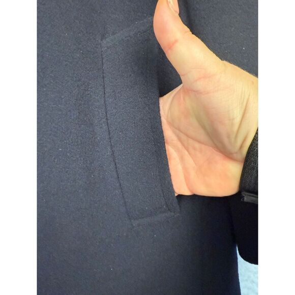 Allyn Saint George Mens Black Cashmere Blend Notch Lapel Trench Coat Size 38 - Picture 3 of 14